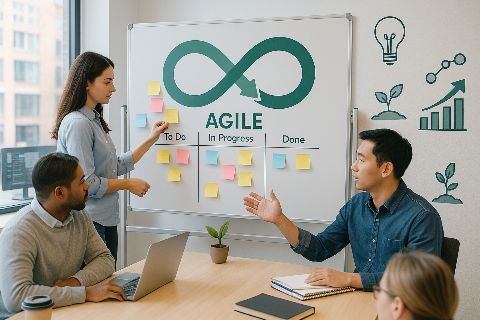 Nadiia Fedotova facilitating an Agile workshop